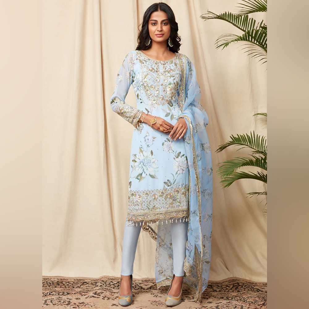 Lashkaraa blue floral kurta